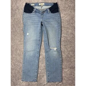 Madewell The Maternity Perfect Vintage Jean Light Wash Distressed Size 26